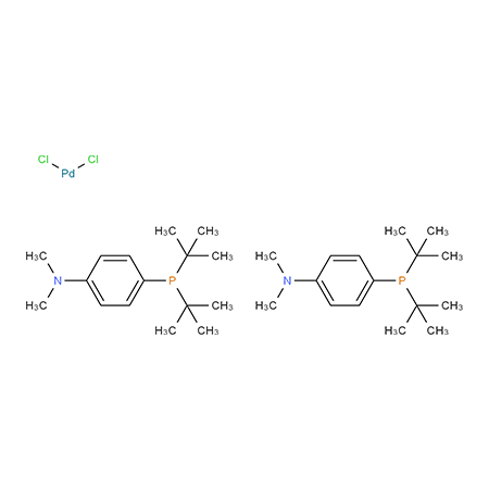 Bis[(4-(N,N-Dimethylamino)phenyl)di-tert-butyl phosphine] palladium(II) chloride PdCl2(Amphos)2 CAS: 887919-35-9